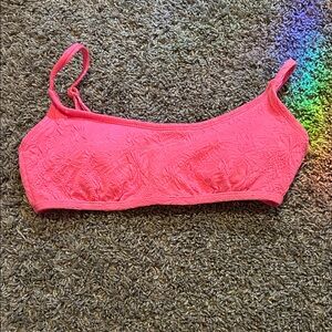 Pink Floral Textured bikini top
